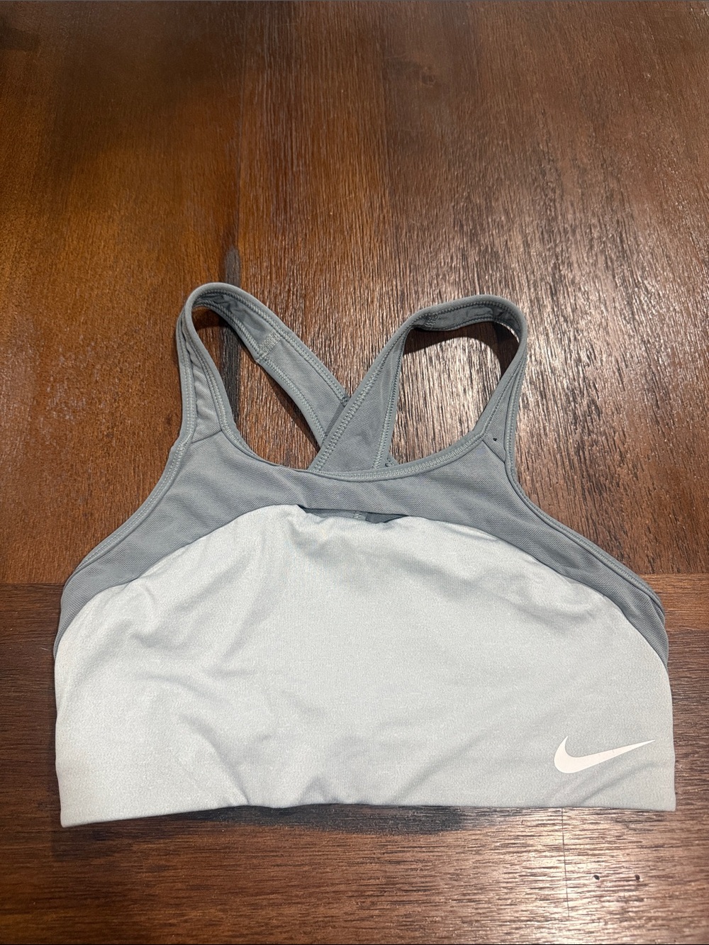 Medium. Nike Two-Tone Gray Racerback Sports Bra